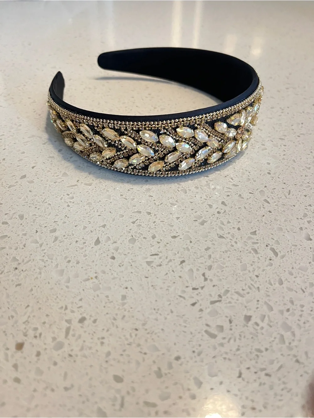 Embellished black‎ and gold Crystal Headband